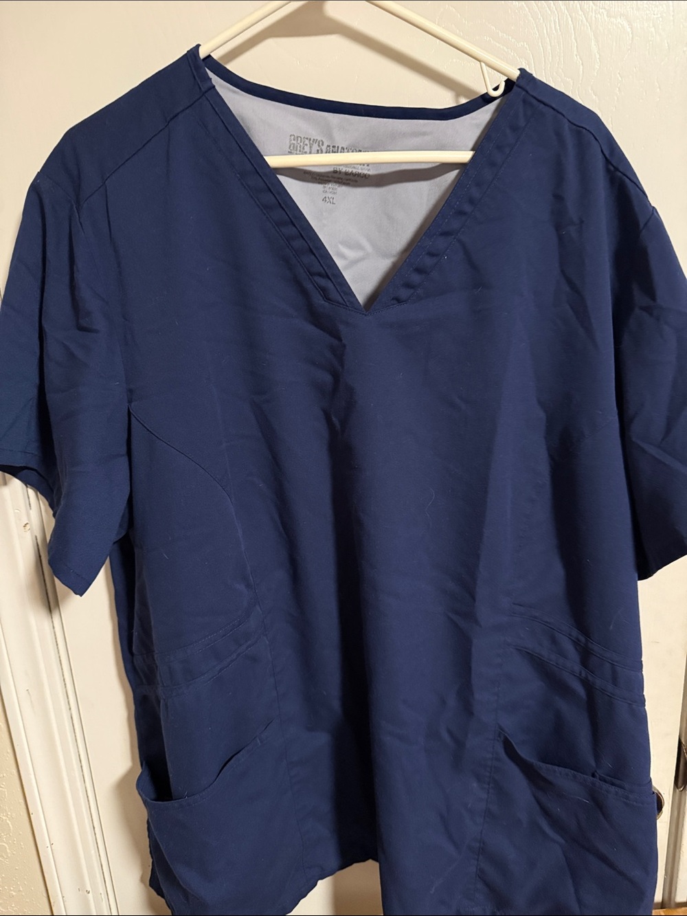 Grey's Anatomy Navy Blue V-neck Top and Flare Leg Pants Set 4xl